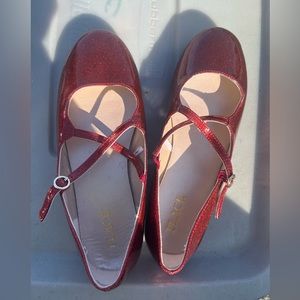 Kids red shoes worn once $10 pick up in West Babylon smoke free pet loving home